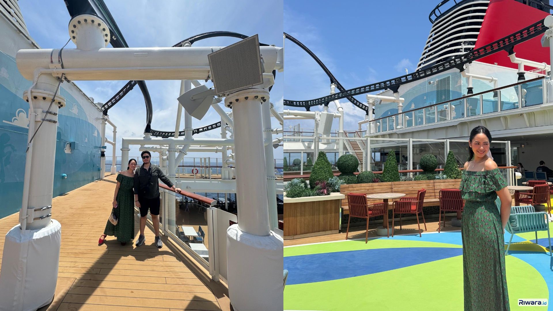 Rania Yamin bersama Kakaknya di Deck Kapal Disney Adventure, Minggu, 8 Maret 2026